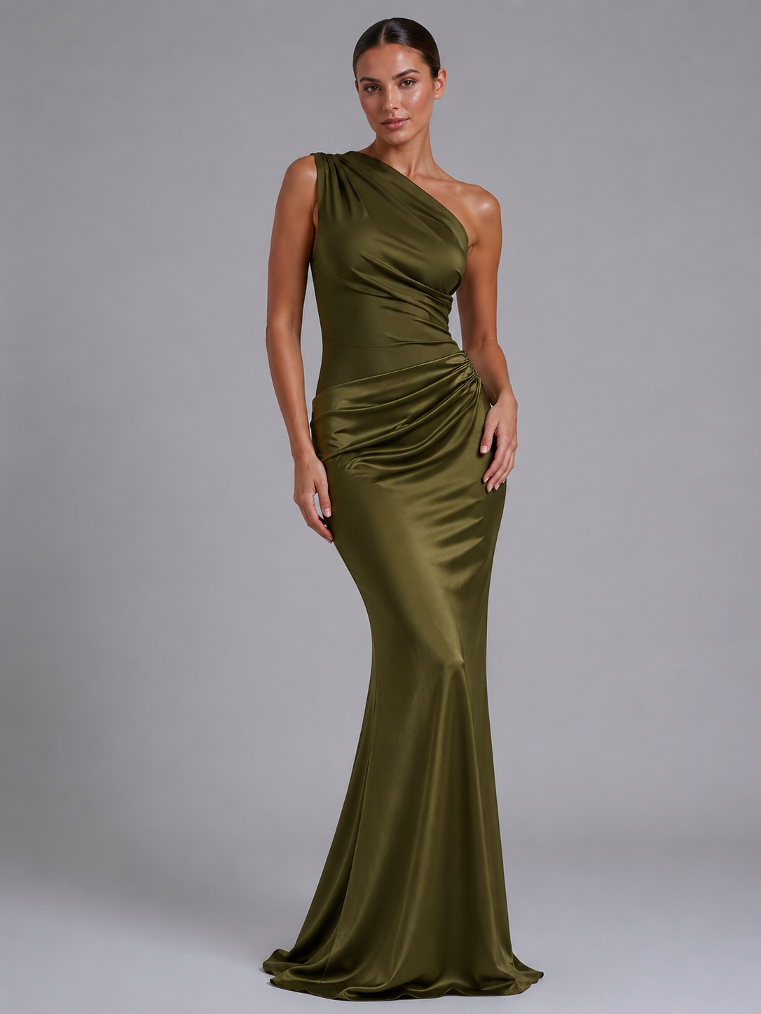 Elegant Collection | Maxi Dress for Women with Asymmetric Design | Lightweight Satin Feel for Effortless Elegance 4