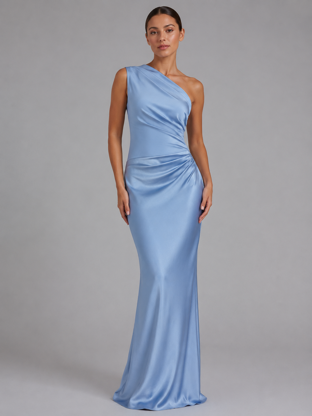 Elegant Collection | Maxi Dress for Women with Asymmetric Design | Lightweight Satin Feel for Effortless Elegance 5