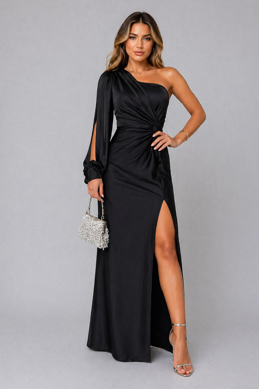 Elegant Collection | Maxi Dress for Women with One-Shoulder Design | Flattering Draped Fit for Evening Events 4