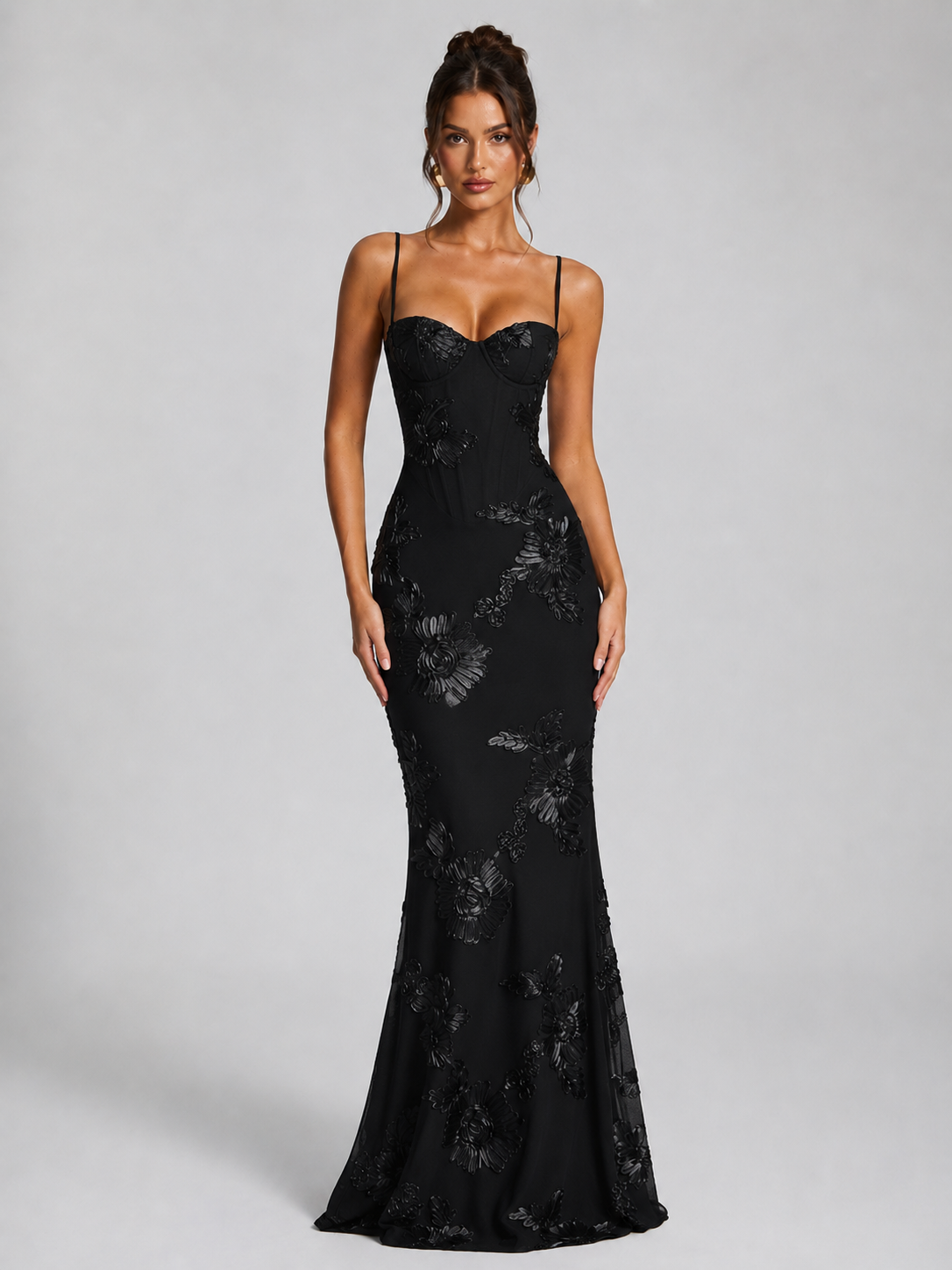 Elegant Floral Maxi Dress | Women's Dress with Corset Bodice for Timeless Style 5