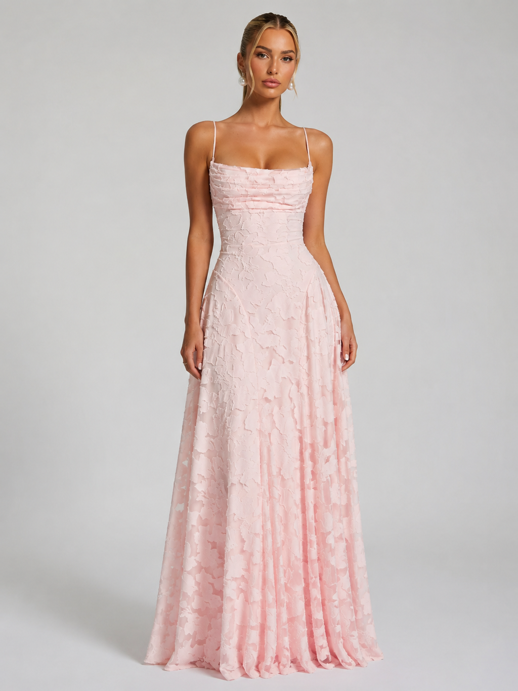 Elegant Floral Maxi Dress | Women's Dress with Sculpted Silhouette for Timeless Style 0