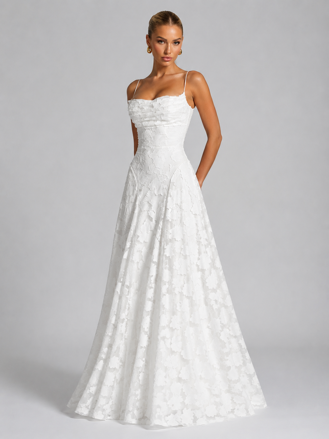 Elegant Floral Maxi Dress | Women's Dress with Sculpted Silhouette for Timeless Style 3