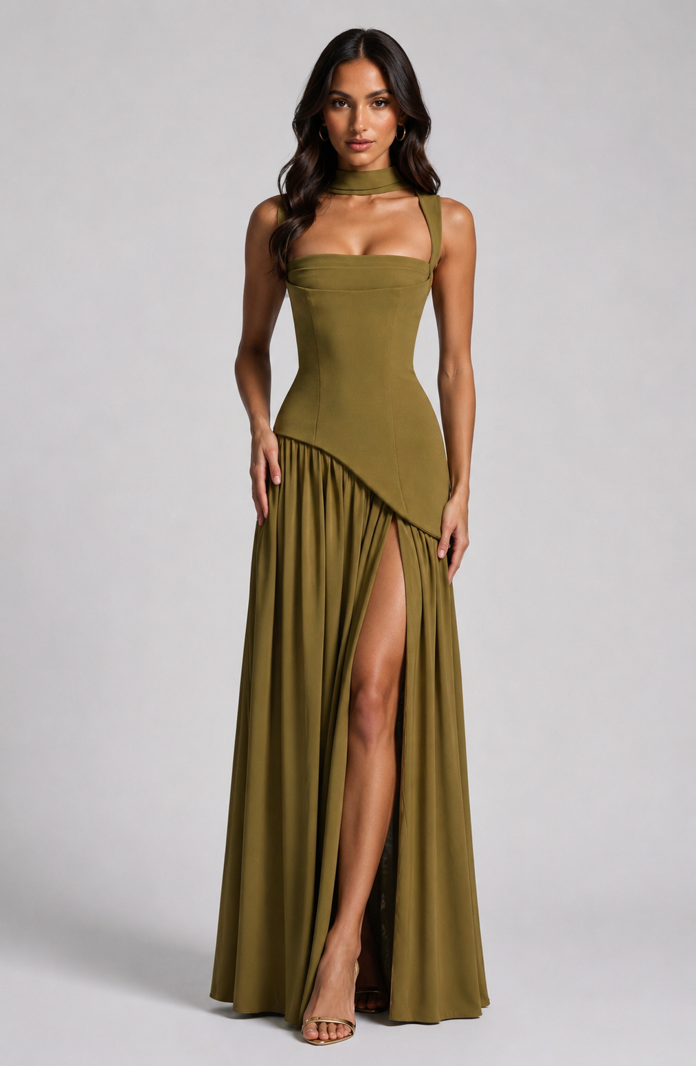 Elegant Maxi Dress | Sculpted Bodice with Asymmetric Skirt | Long Dresses for Women Perfect for Evening Events 5