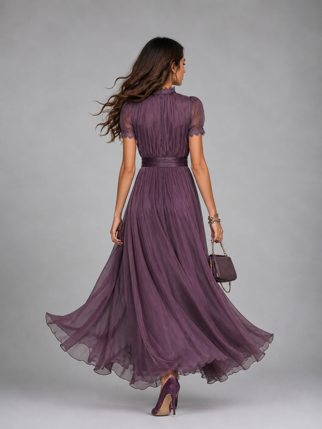 Elegant | Maxi Dress for Women with Lace Trim & Keyhole Neckline for Effortless Style 1