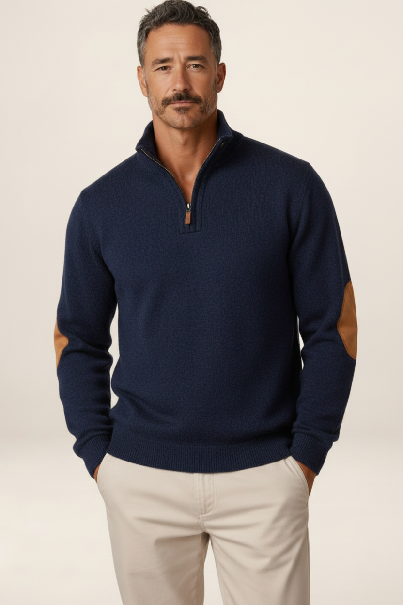 Men's Mock Neck Pullover Layering Sweater