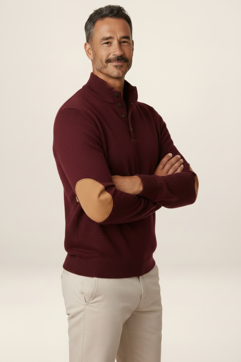 Men's Mock Neck Pullover Layering Sweater