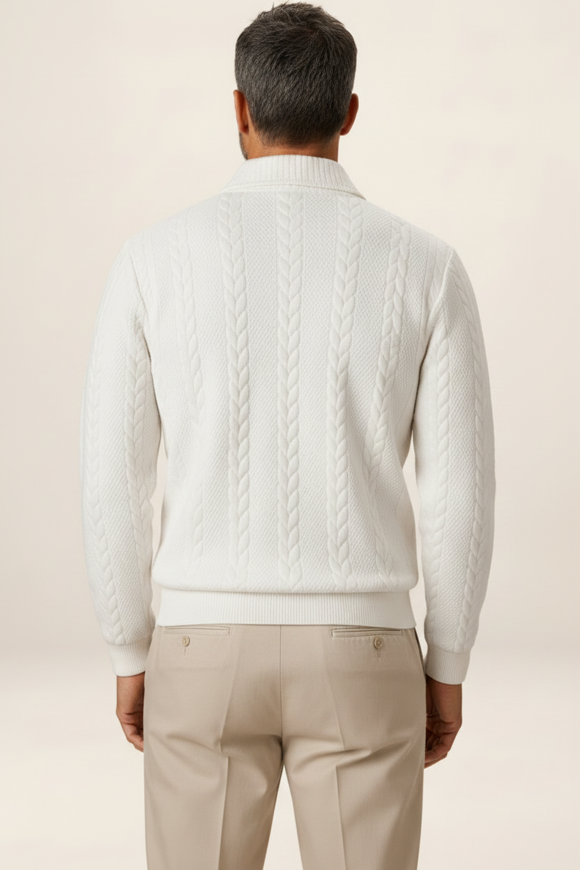Men’s Cable Knit Quarter Zip Sweater