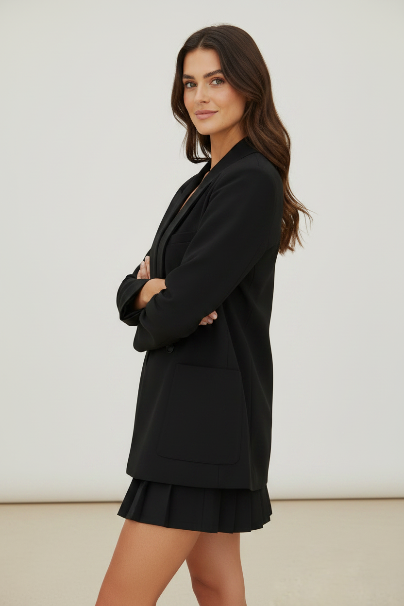 Elegant Women's Double Breasted Blazer with Oversized Fit | Versatile Tailored Jacket for Any Occasion