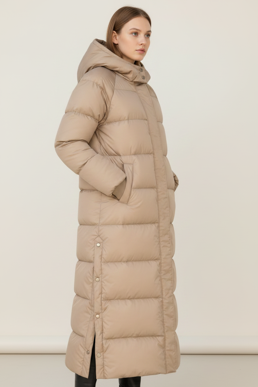 Puffer Coat Collection | Women's Long Puffer Coat with Hood | Stylish Winter Jacket for Warmth and Comfort