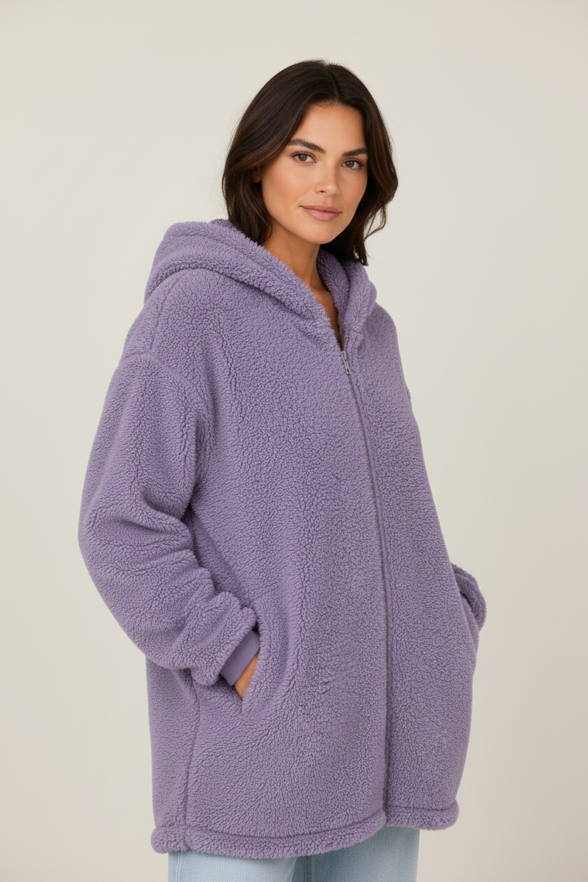 Cozy Collection | Women's Long Cardigan with Hood & Pockets | Plush Fleece for Everyday Comfort
