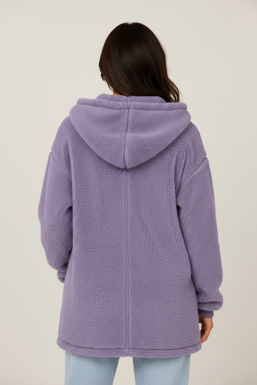 Cozy Collection | Women's Long Cardigan with Hood & Pockets | Plush Fleece for Everyday Comfort