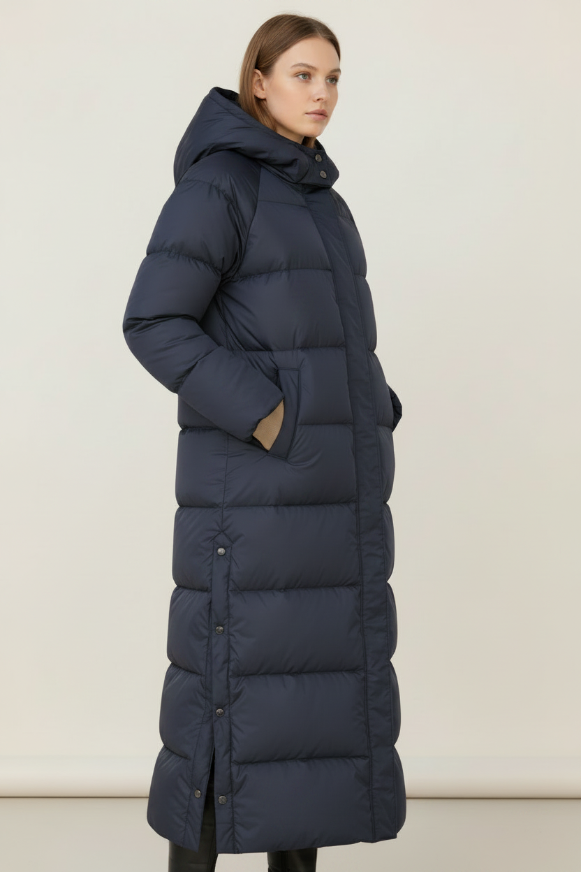 Puffer Coat Collection | Women's Long Puffer Coat with Hood | Stylish Winter Jacket for Warmth and Comfort