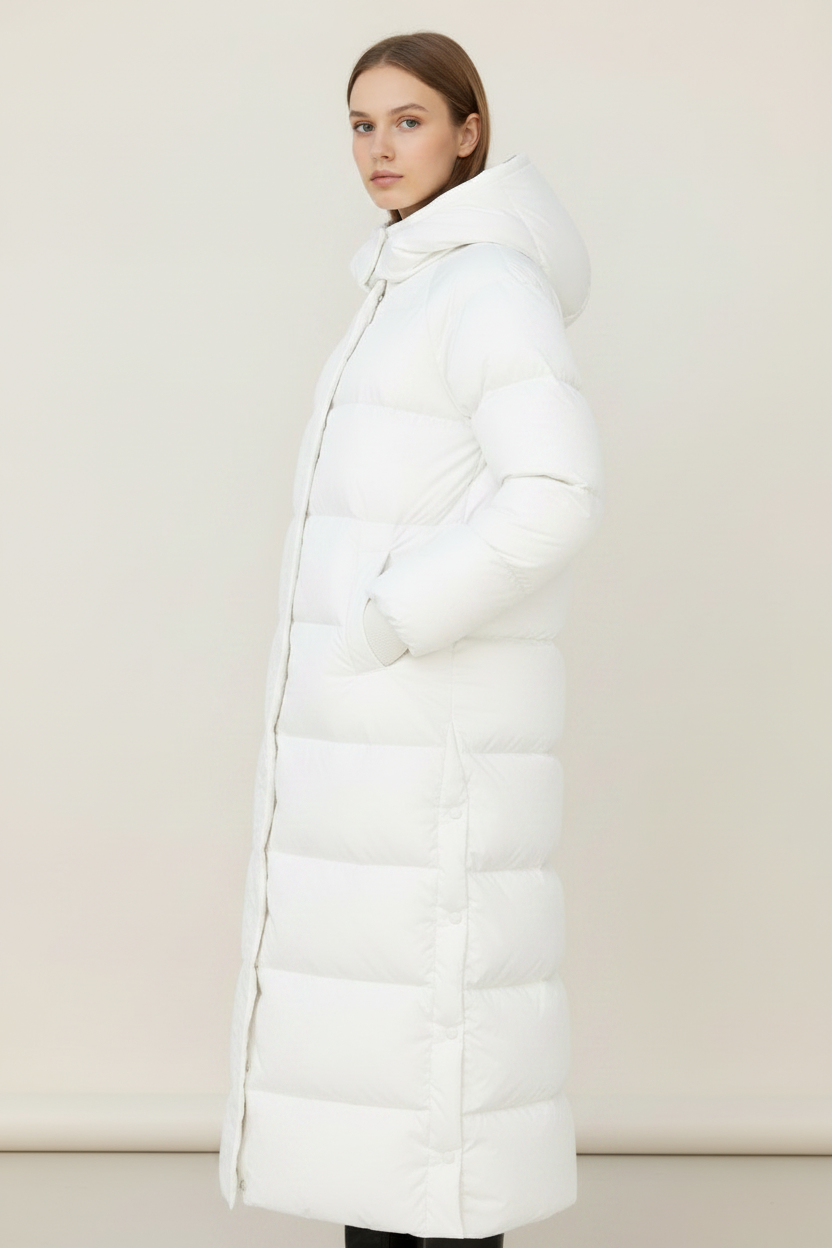 Puffer Coat Collection | Women's Long Puffer Coat with Hood | Stylish Winter Jacket for Warmth and Comfort