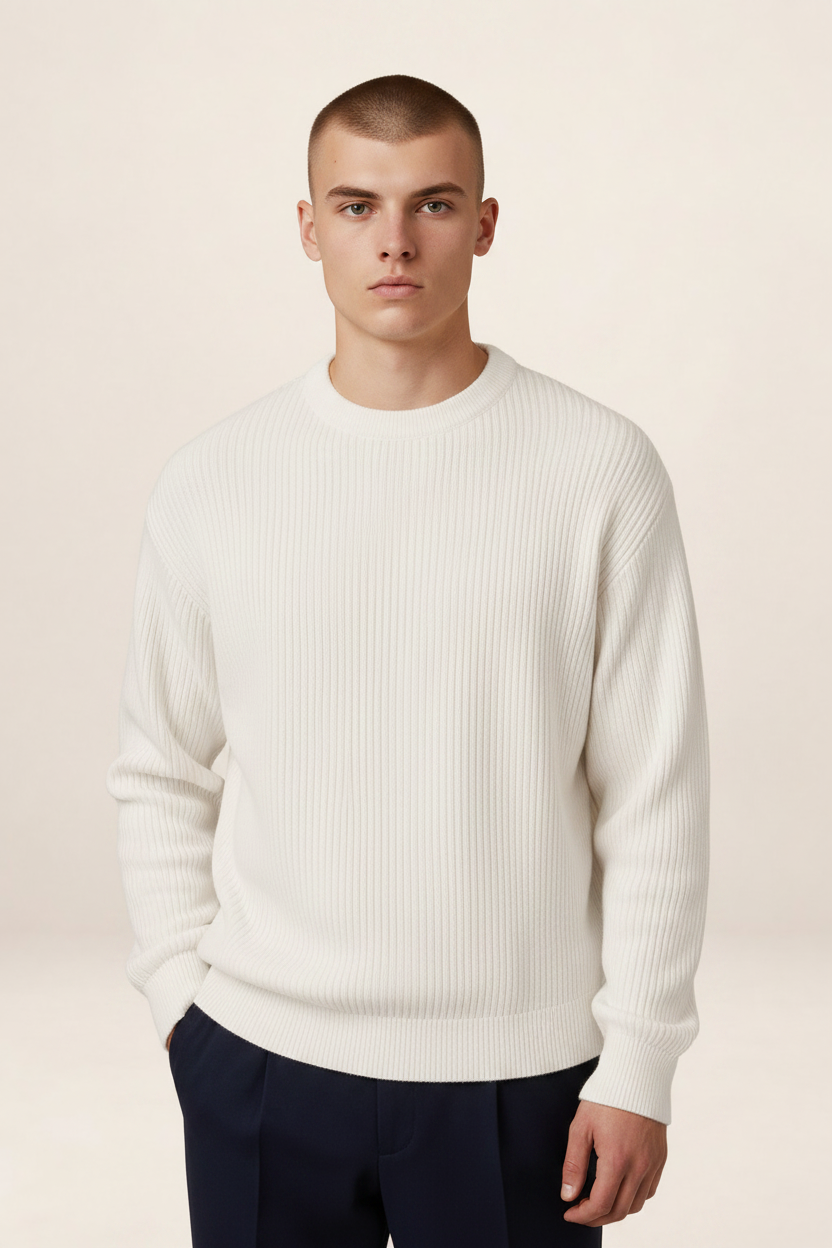 Men’s Ribbed Crew Neck Sweater
