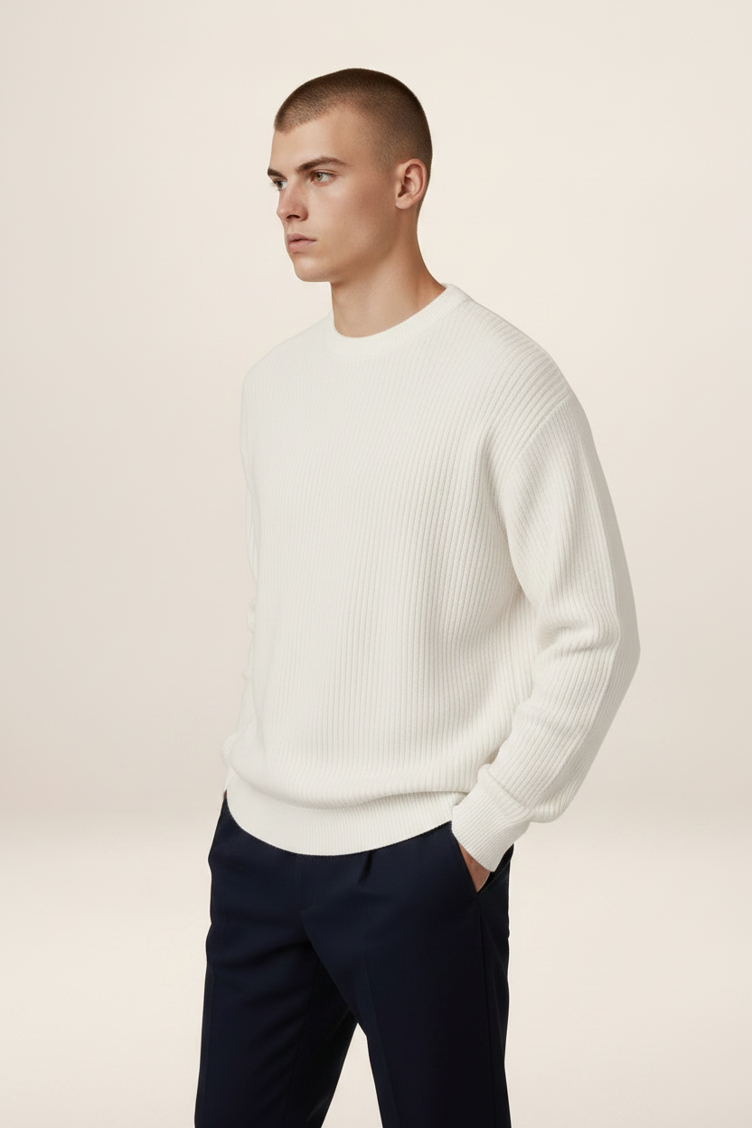 Men’s Ribbed Crew Neck Sweater