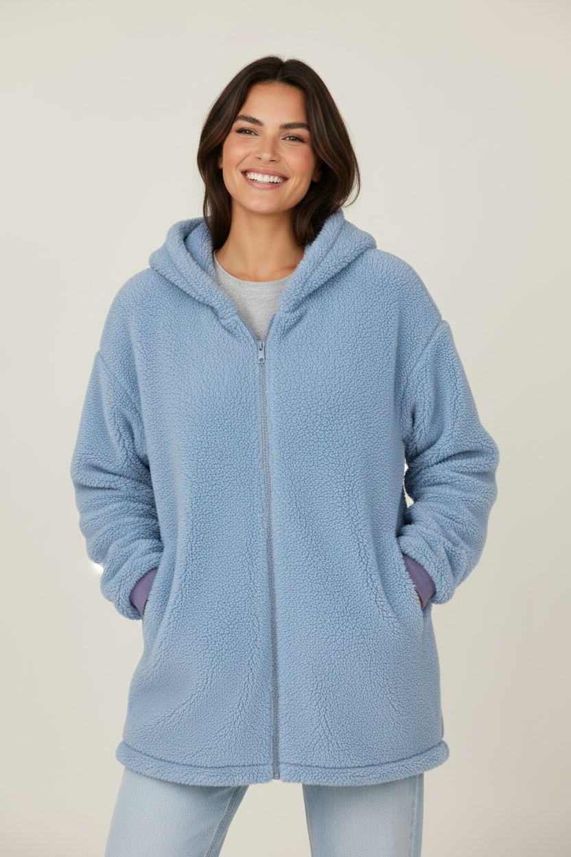 Cozy Collection | Women's Long Cardigan with Hood & Pockets | Plush Fleece for Everyday Comfort