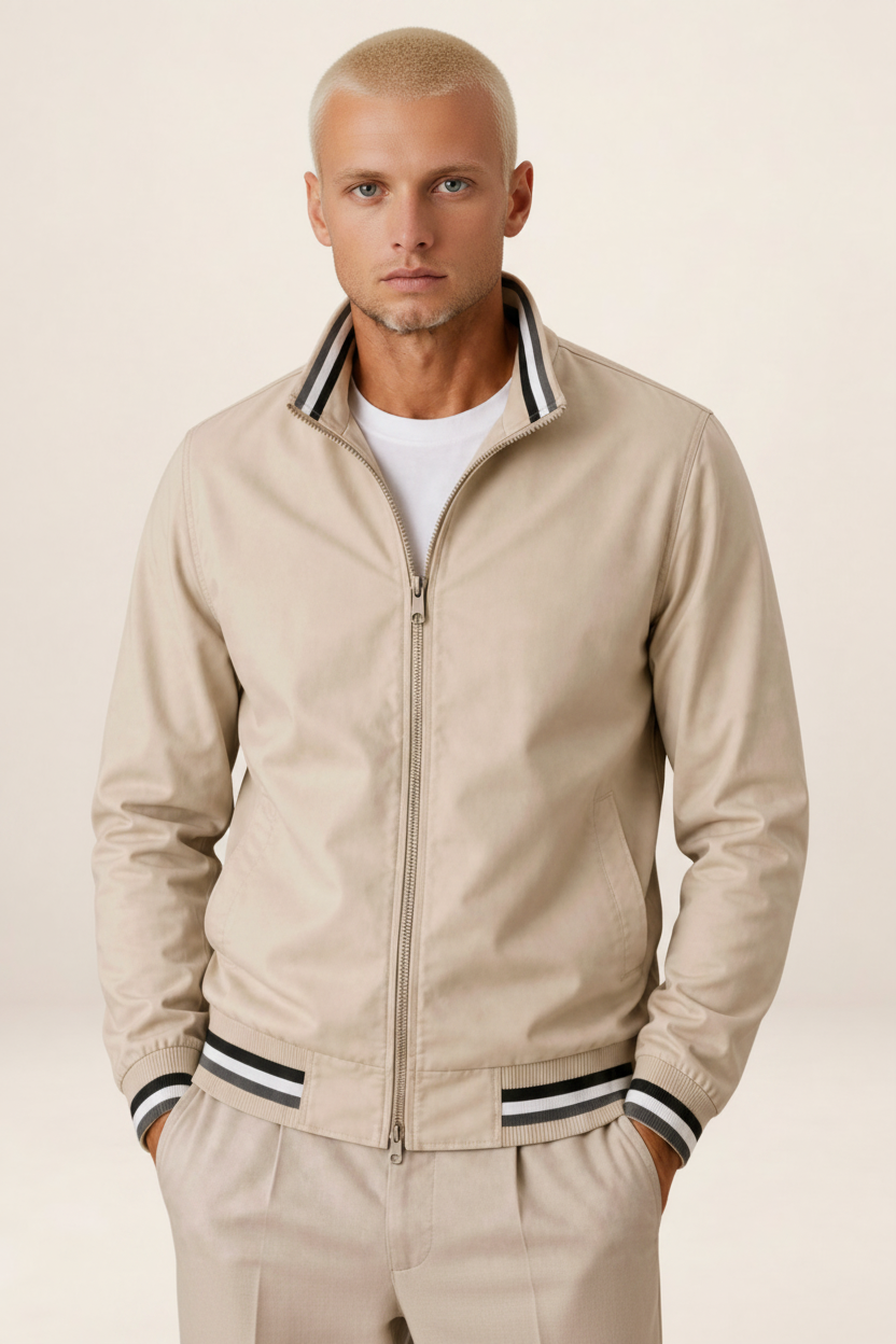 Men's Lightweight Bomber Jacket - Zip Up Windbreaker Coat