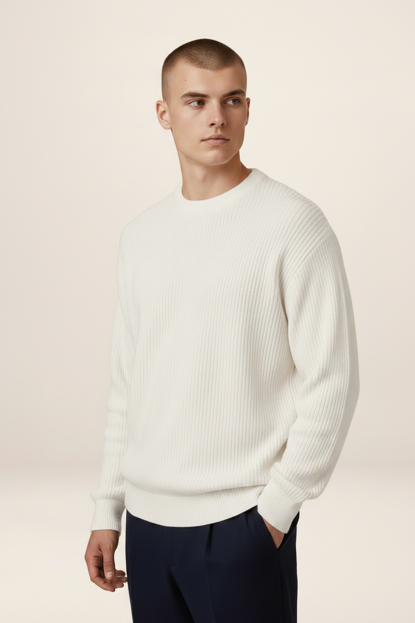 Men’s Ribbed Crew Neck Sweater