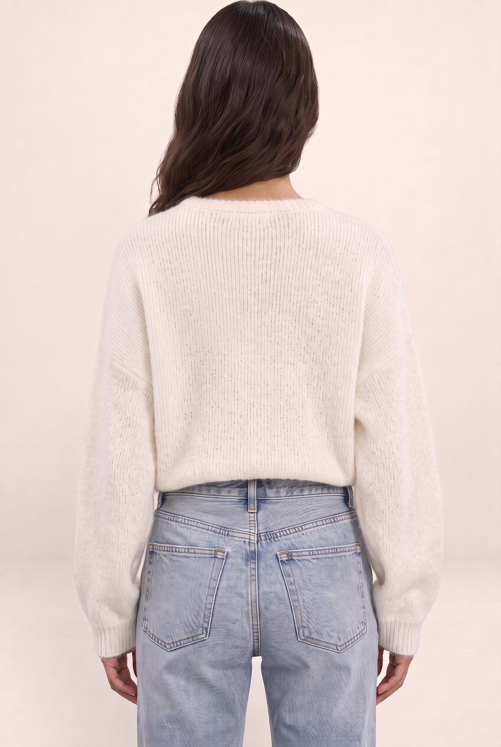Women’s Floral Knit Jumper – Crew Neck Long Sleeve Sweater with 3D Flower Detail