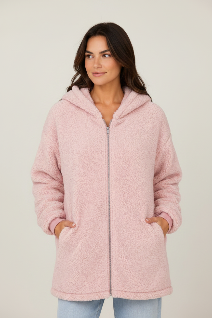 Cozy Collection | Women's Long Cardigan with Hood & Pockets | Plush Fleece for Everyday Comfort