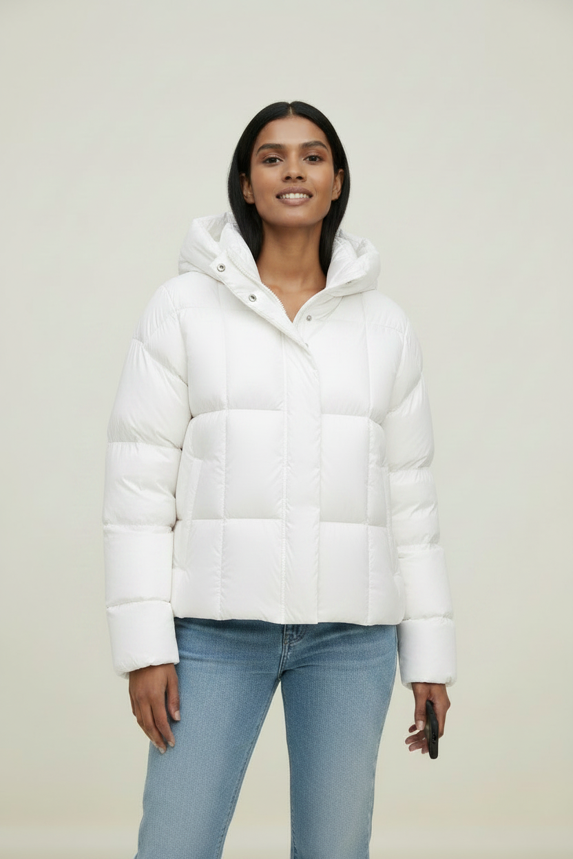 Oversized Puffer Jacket Women with High Collar
