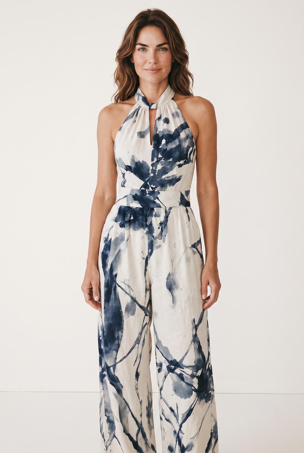 Women's Jumpsuit with Halter Neckline & Wide-Leg Design | Comfortable Fit for Summer Style