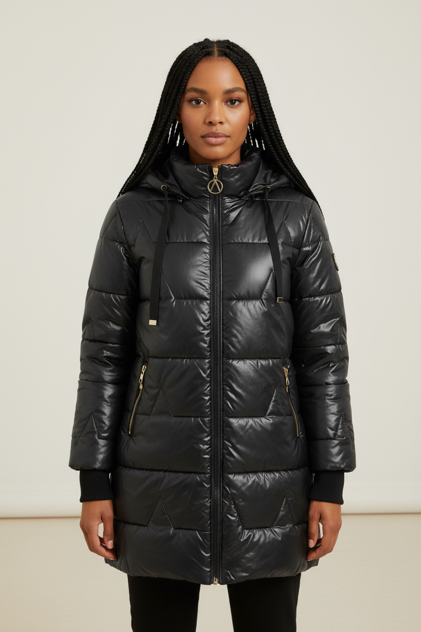 Cozy Haven | Women's Long Puffer Coat with Quilted Design | Insulated Warmth for Cold Weather