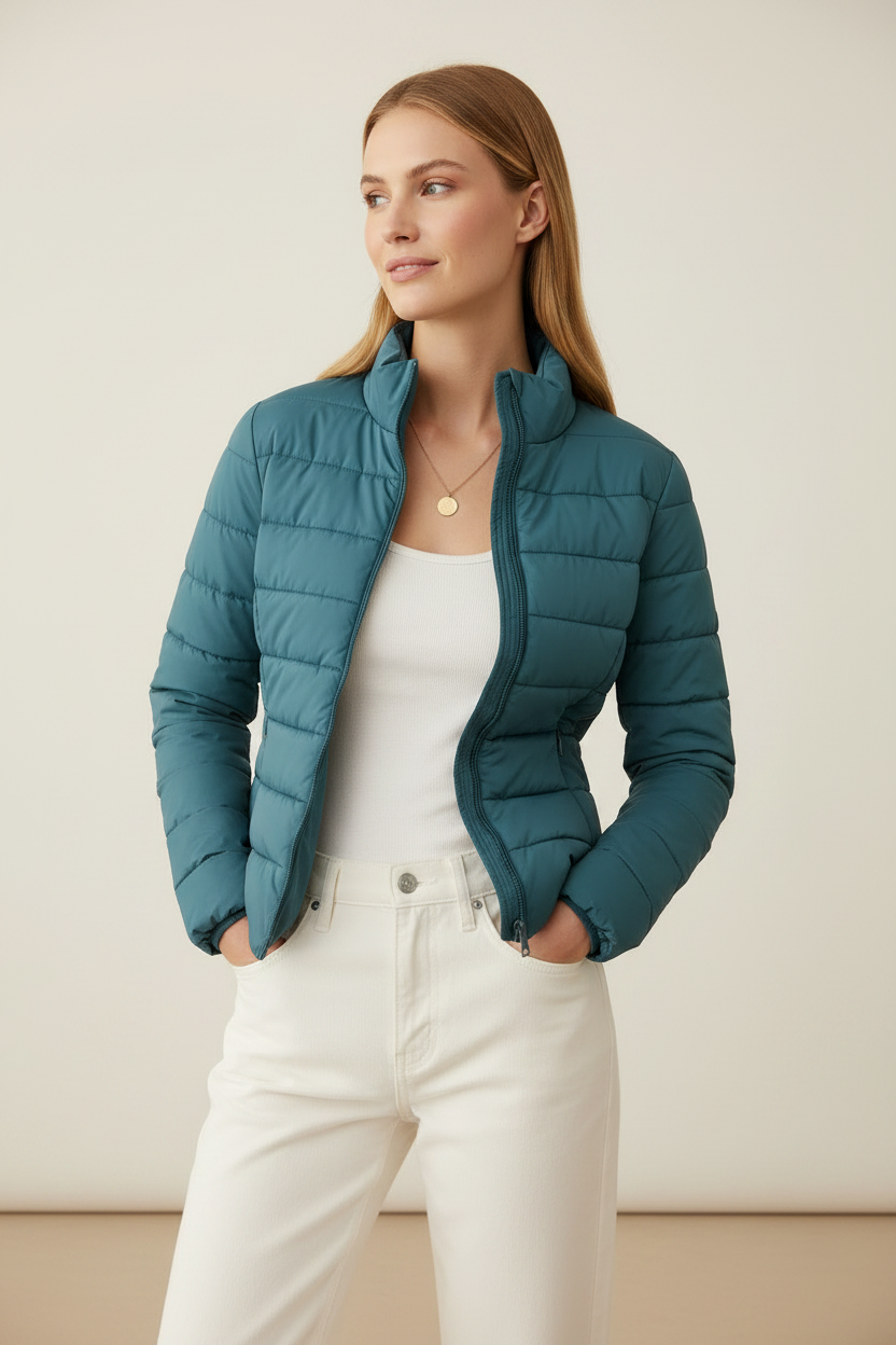 Elegant Collection | Black Puffer Jacket for Women with Slim Fit Design | Lightweight Comfort for All Seasons