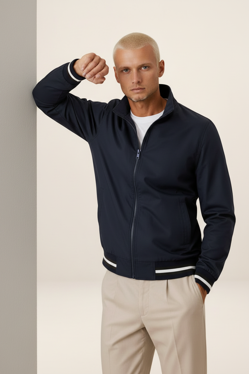 Men's Lightweight Bomber Jacket - Zip Up Windbreaker Coat