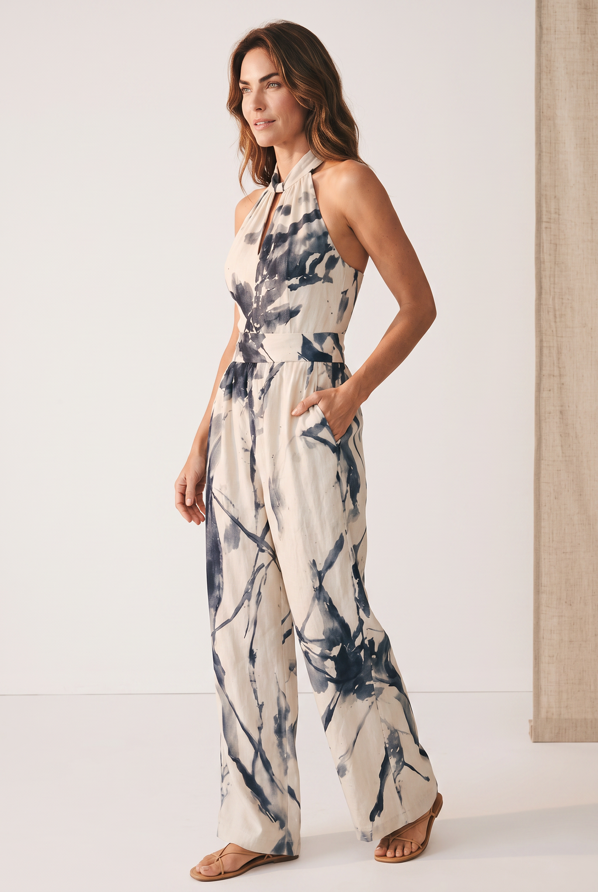 Women's Jumpsuit with Halter Neckline & Wide-Leg Design | Comfortable Fit for Summer Style