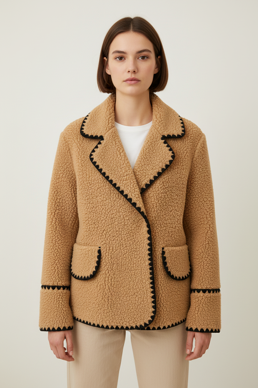 Cozy Collection | Women's Teddy Fleece Jacket with Button Front | Stylish Layering for Autumn and Winter