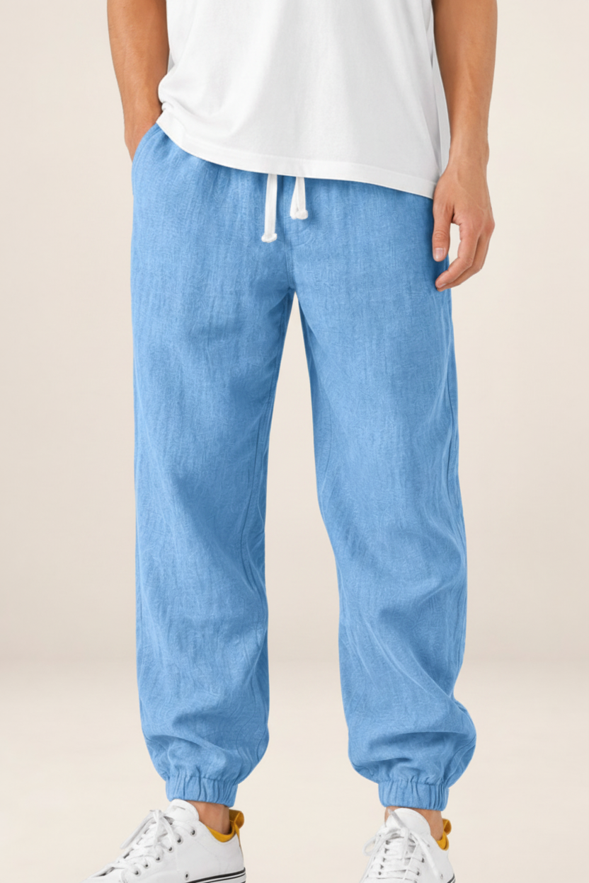 Men’s Relaxed Fit Linen Style Trousers – Summer Comfort Style