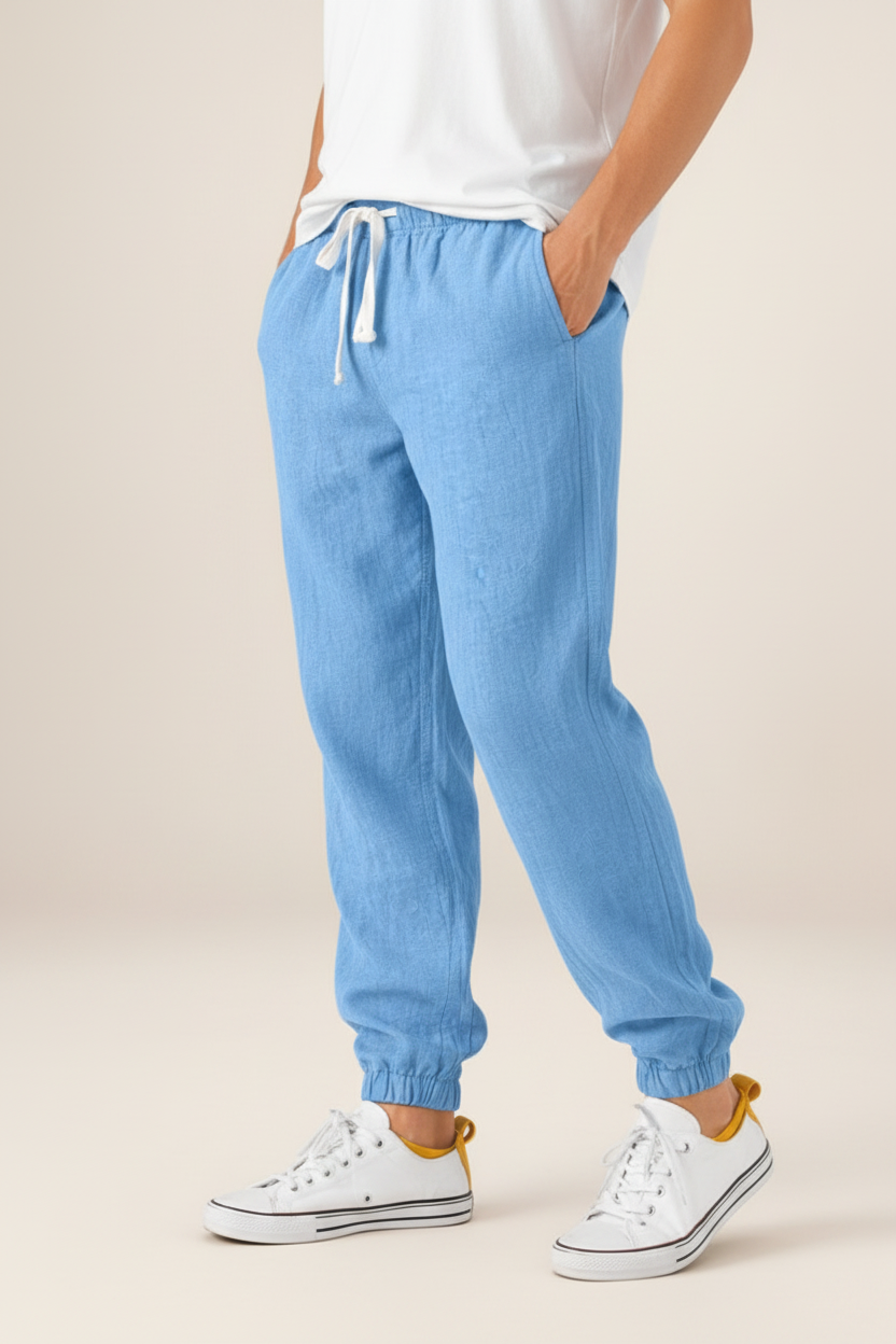 Men’s Relaxed Fit Linen Style Trousers – Summer Comfort Style