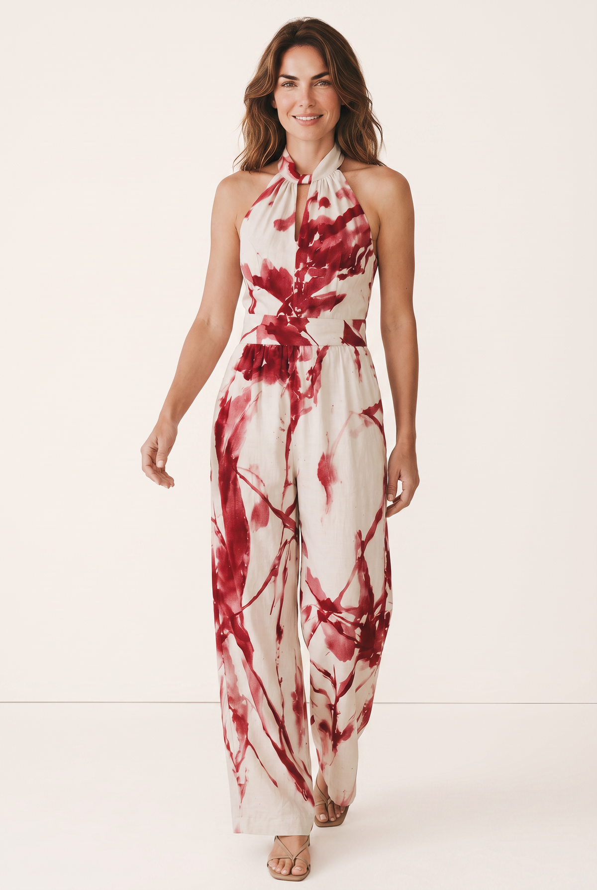 Women's Jumpsuit with Halter Neckline & Wide-Leg Design | Comfortable Fit for Summer Style