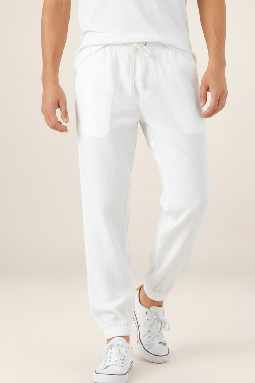 Men’s Relaxed Fit Linen Style Trousers – Summer Comfort Style