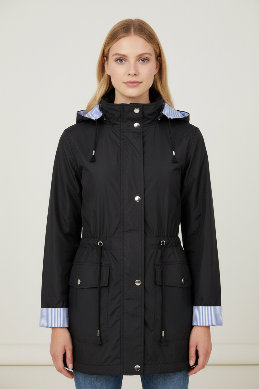 Everyday Essentials | Women's Waterproof Jacket with Adjustable Waist | Lightweight Rain Coat for Reliable Protection
