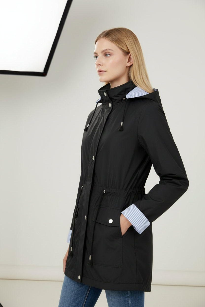 Everyday Essentials | Women's Waterproof Jacket with Adjustable Waist | Lightweight Rain Coat for Reliable Protection