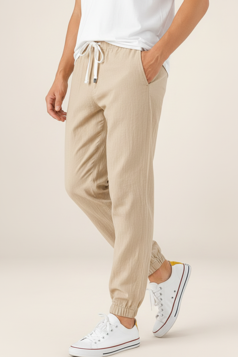 Men’s Relaxed Fit Linen Style Trousers – Summer Comfort Style