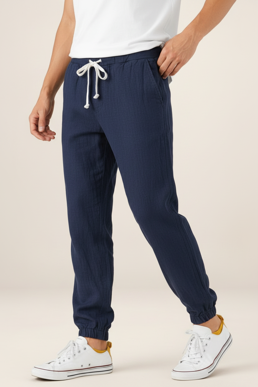 Men’s Relaxed Fit Linen Style Trousers – Summer Comfort Style