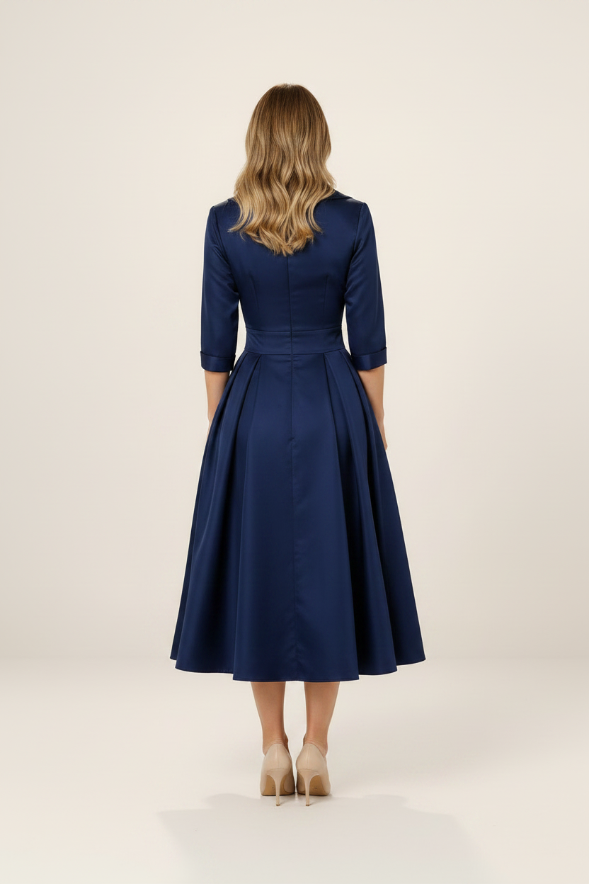 Elegant Wrap Midi Dress | Satin Feel Fabric with Flattering Silhouette for Effortless Style