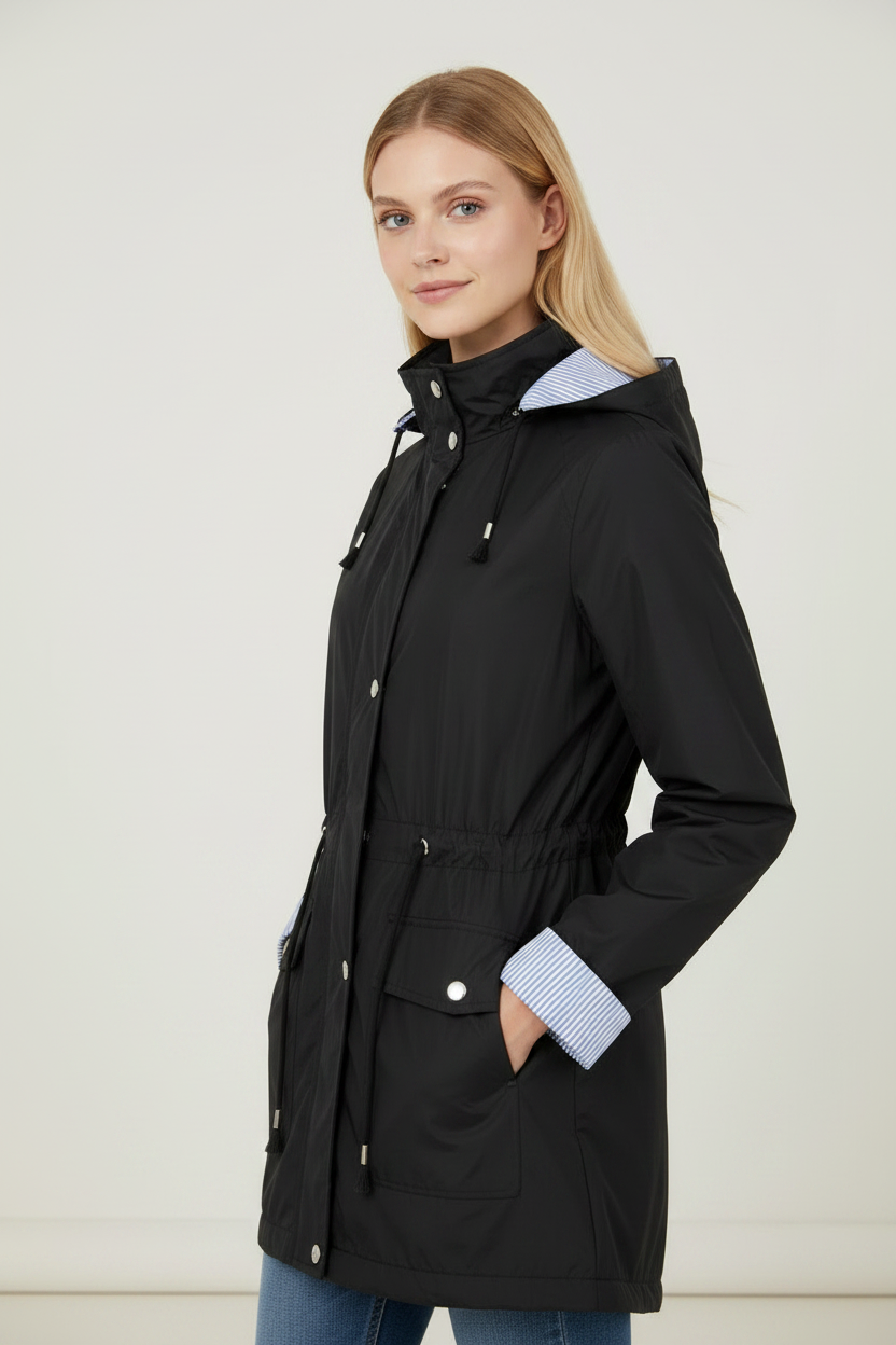 Everyday Essentials | Women's Waterproof Jacket with Adjustable Waist | Lightweight Rain Coat for Reliable Protection
