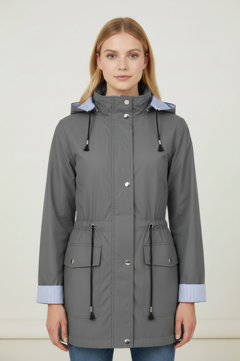 Everyday Essentials | Women's Waterproof Jacket with Adjustable Waist | Lightweight Rain Coat for Reliable Protection