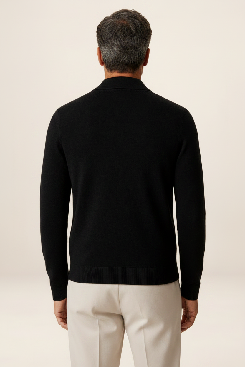 Men's Knit Jacket Full Zip Overshirt Smart Casual