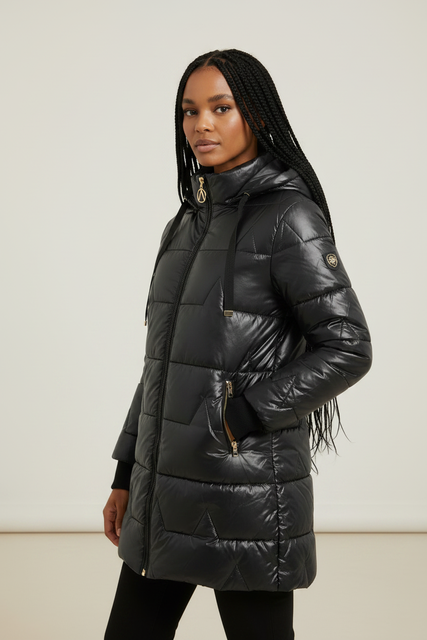 Cozy Haven | Women's Long Puffer Coat with Quilted Design | Insulated Warmth for Cold Weather