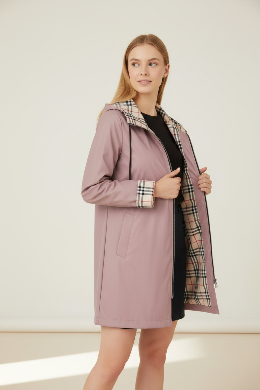 Elegant | Women's Waterproof Coat with Adjustable Hood | Lightweight Design for Everyday Comfort