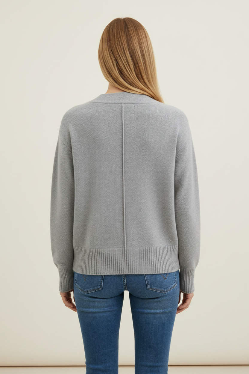 Elegant Knit | Women's Cardigan Sweater with Heart Buttons | Soft V-Neck Design for Everyday Comfort
