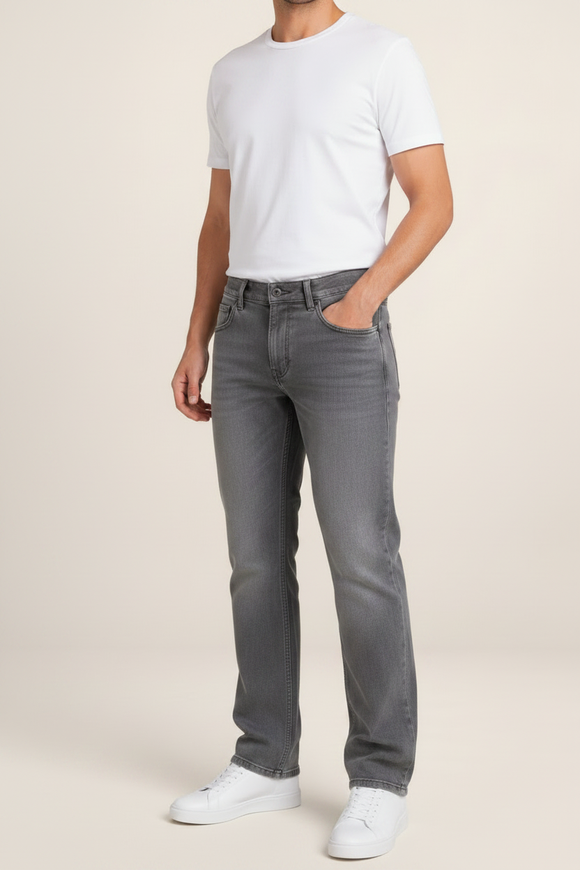 Men's Straight Leg Jeans – Classic Regular Fit Denim Trousers