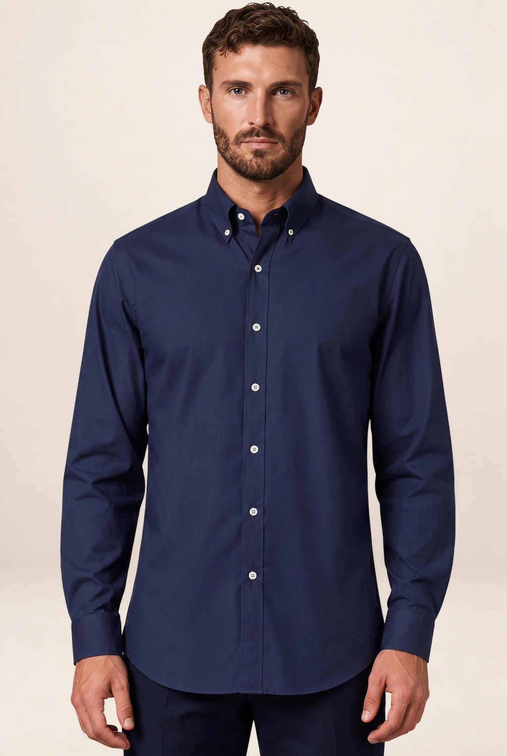 Men's Dress Shirt with Button-Down Collar | Versatile Style for Smart Casual Outfits