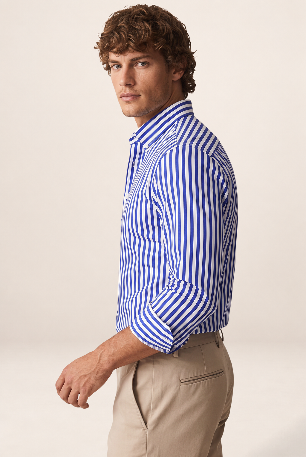 Classic Striped Men's Shirt with Structured Collar | Smart Casual Style for Effortless Dressing