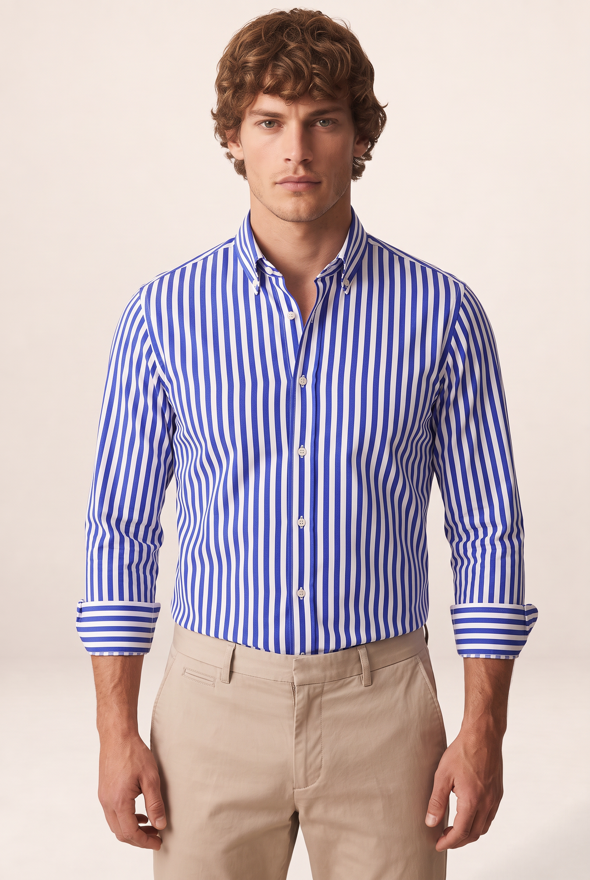 Classic Striped Men's Shirt with Structured Collar | Smart Casual Style for Effortless Dressing